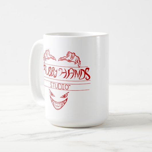 Grubby Hands Studio Logo + Motto Mug Koffiemok (Voorkant links)