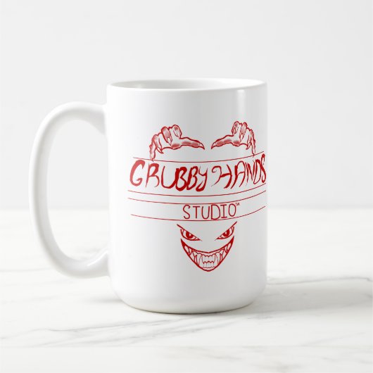 Grubby Hands Studio Logo + Motto Mug Koffiemok (Links)