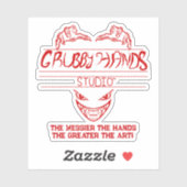Grubby Hands Studio Logo + Motto Vinyl Sticker (Vel)
