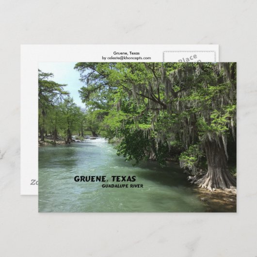 Gruene, Texas en Guadalupe River Briefkaart (Voorkant / Achterkant)