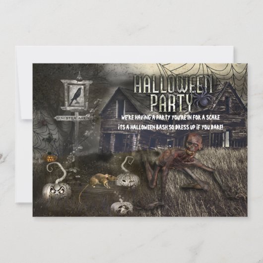 Gruezelige Halloween-feest uitnodigingen van Sinis (Voorkant)