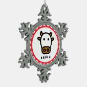 Grüezi - Cute Swiss Koe Snowflake Framed Ornament (Links)