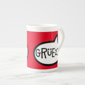 Grüezi. hallo in het Duits Schwiizerdütsch Porselein Kop (Voorkant rechts)