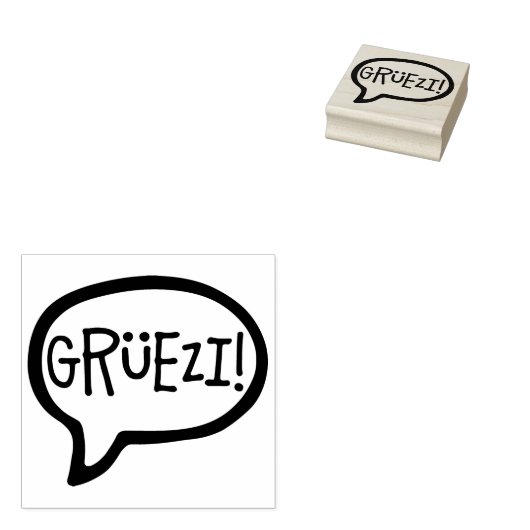 Grüezi. hallo in het Duits Schwiizerdütsch Rubberstempel (Gestempeld)