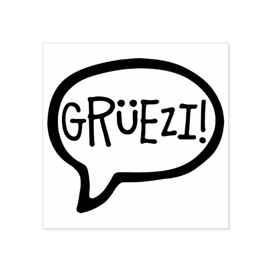 Grüezi. hallo in het Duits Schwiizerdütsch Rubberstempel (Afrduk)