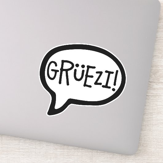 Grüezi. hallo in het Duits Schwiizerdütsch Sticker (Detail)
