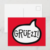 Grüezi. hallo in het Zwitsers Duits, Schwiizerdüts Briefkaart (Voorkant / Achterkant)