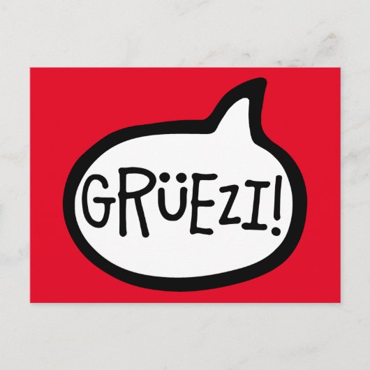 Grüezi. hallo in het Zwitsers Duits, Schwiizerdüts Briefkaart (Voorkant)