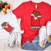 Grüezi - Hallo in het Zwitsers op een Zwitserse ch T-shirt