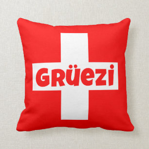 Gruezi Swiss Flag Worlds Cutest Hallo Kussen