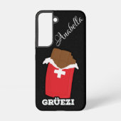 Grüezi - Zwitserse chocolade | Zwarte glitter Samsung Galaxy Hoesje (Achterkant)