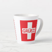 Gruezi Zwitserse vlag Latte Mok (Rechterhoek)