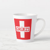 Gruezi Zwitserse vlag Latte Mok (Rechts)