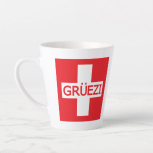 Gruezi Zwitserse vlag Latte Mok