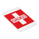 Gruezi Zwitserse vlag Magneet (Rechterzijde)