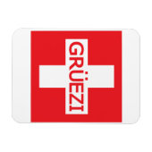 Gruezi Zwitserse vlag Magneet (Horizontaal)