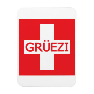 Gruezi Zwitserse vlag Magneet