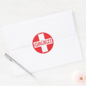 Gruezi Zwitserse vlag Ronde Sticker (Envelop)
