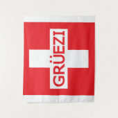 Gruezi Zwitserse vlag Wandkleed (Voorkant)