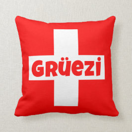 Gruezi Zwitserse Vlag Werelds Schattigste Hallo Kussen
