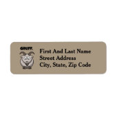 Gruff Grey Goat Funny Fairy Tale Cartoon Etiket (Voorkant)