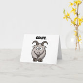 Gruff Grey Goat Funny Fairy Tale Cartoon Kaart (Gele Bloem)