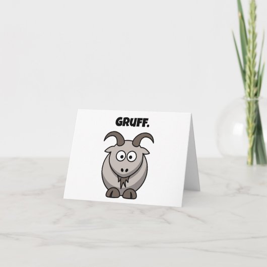 Gruff Grey Goat Funny Fairy Tale Cartoon Kaart (Voorkant)