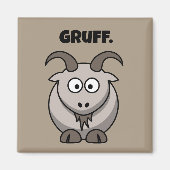 Gruff Grey Goat Funny Fairy Tale Cartoon Magneet (Voorkant)