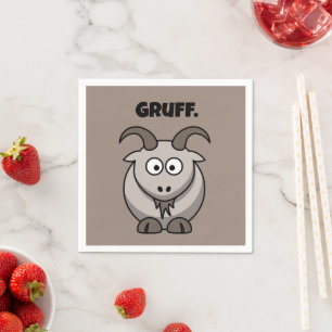 Gruff Grey Goat Funny Fairy Tale Cartoon Servet