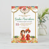 Gruha Pravesh Indian Vastu Puja Housewarning Kaart (Staand voorkant)