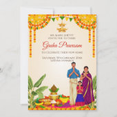 Gruhapravesh invitation & Gruhapravesam invite Kaart (Voorkant)