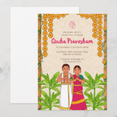 Gruhapravesh nodig Indiase Housewarming uitnodigin Kaart (Voorkant / Achterkant)