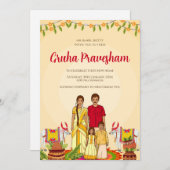 Gruhapravesham nodig Digital Indian Housewarming u Kaart (Voorkant / Achterkant)