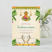Gruhapravesham nodig Digital Indian Housewarming u Kaart (Staand voorkant)