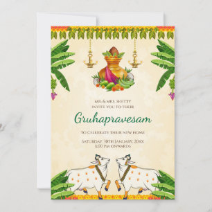 Gruhapravesham nodig Digital Indian Housewarming u Kaart