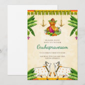 Gruhapravesham uitnodiging Digitale Indian Housewa (Voorkant / Achterkant)