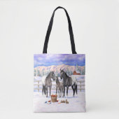 Grulla Gray appaloosa paarden op een Boerderij in  Tote Bag (Voorkant)