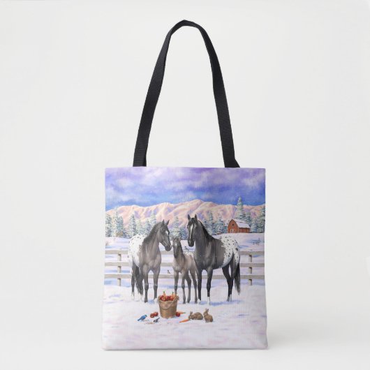 Grulla Gray appaloosa paarden op een Boerderij in  Tote Bag (Voorkant)