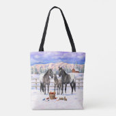 Grulla Gray appaloosa paarden op een Boerderij in  Tote Bag (Achterkant)
