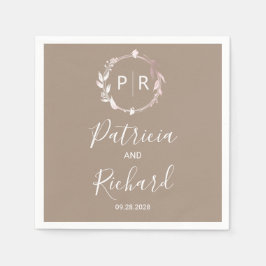 Grullo faux folie Monogram Wedding Napkins Servet