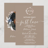 Grullo Monogram Calligrafie Foto bruiloft Kaart (Voorkant / Achterkant)