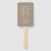 Grullo Terracotta Wedding Programme Hand Fan Handwaaier (Achterkant)