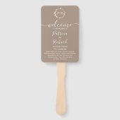 Grullo Terracotta Wedding Programme Hand Fan Handwaaier (Voorkant)