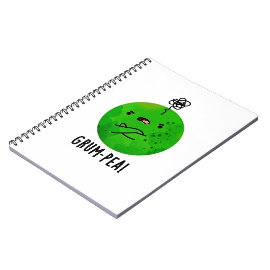 Grum-pea Grappige Chagrijnige Erwt Groente Woordsp Notitieboek (Linkerzijde)
