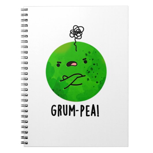 Grum-pea Grappige Chagrijnige Erwt Groente Woordsp Notitieboek (Voorkant)