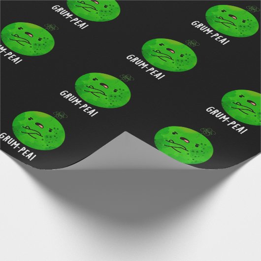 Grum-pea Grappige Veggie Pun Dark BG Cadeaupapier (Hoek)
