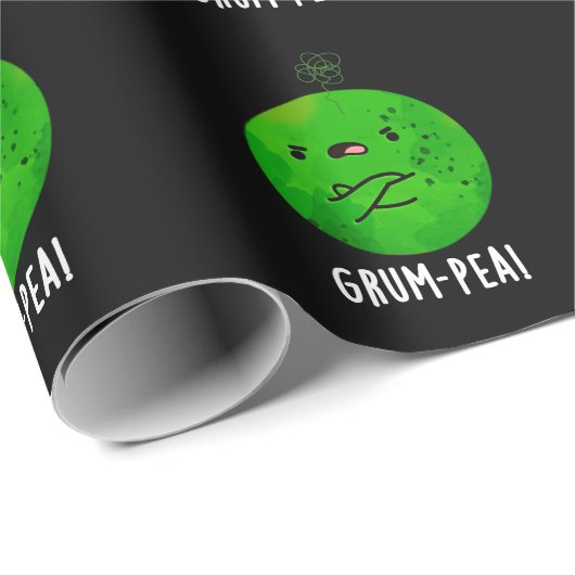 Grum-pea Grappige Veggie Pun Dark BG Cadeaupapier (Rol Hoek)