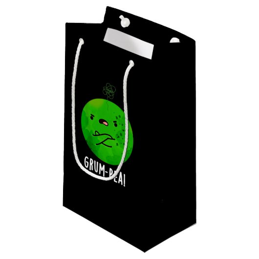 Grum-pea Grappige Veggie Pun Dark BG Klein Cadeauzakje (Voorkant Gekanteld)