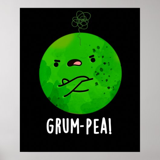 Grum-pea Grappige Veggie Pun Dark BG Poster (Voorkant)