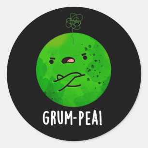 Grum-pea Grappige Veggie Pun Dark BG Ronde Sticker